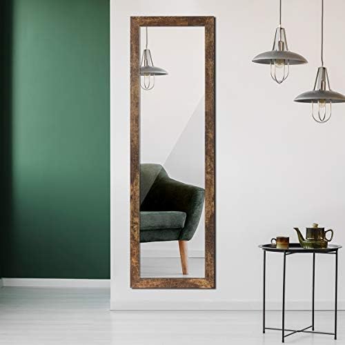 ikkle Wooden Full Length Door Mirror 48" x 14", Rustic Frame - Image 7