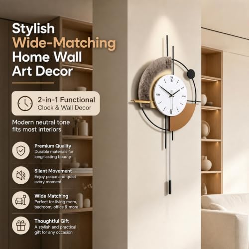 Large Wall Clock for Living Room Decor, 17.7x31inch - Image 3