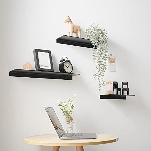 JOOM Black Floating Shelves for Wall Storage, Metal Wall Shelves for Living Room - Image 5