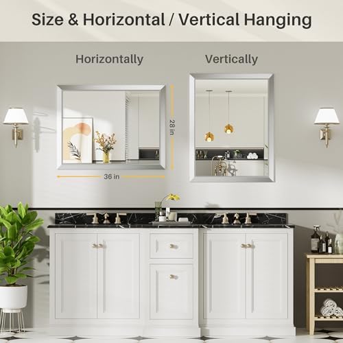 Briivue Bathroom Wall Mirror, 28x36 Inch - Image 6