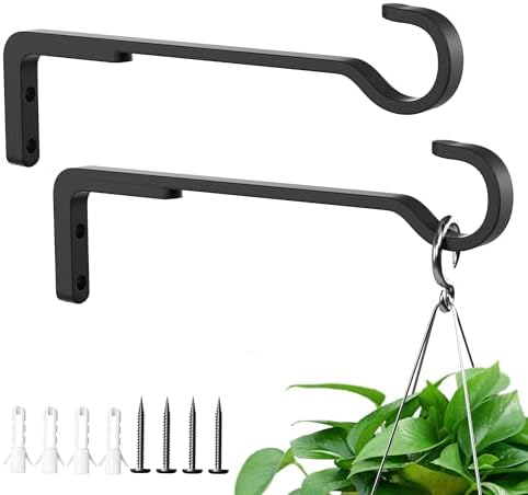 8 Inch Plant Hooks for Wall, Plant Hangers Outdoor/Indoor, Hold 35lb, 2 Pack by saffruff