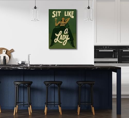 3Pcs Trendy Bold Feminist Wall Art Green Vintage Funky Girl Power Poster Woman - Image 4