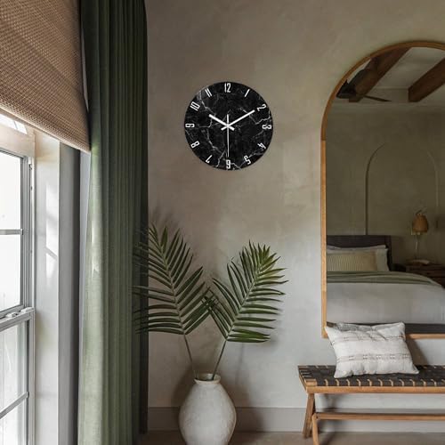 Glass Marble Pattern Wall Clocks Battery Operated 12 Inch - Image 3