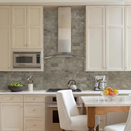 STICKGOO 10-Sheet Subway Tile Peel and Stick Backsplash, Rust Slate - Image 2