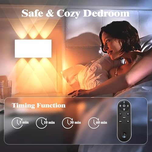 Shelprojsu LED Cordless Wall Sconce Set of 2, 5200mAh Rechargeable Battery - Image 2
