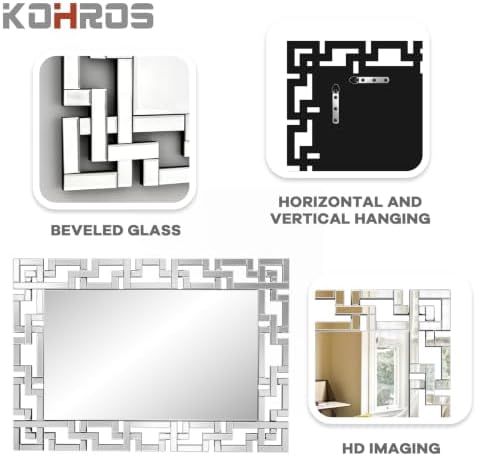 KOHROS Large Decorative Rectangle Mirror - Image 3