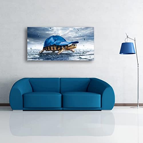 Haichuang Decor Art Funny Turtle Canvas Wall Art 40x20 Inches Framed Turtle - Image 5