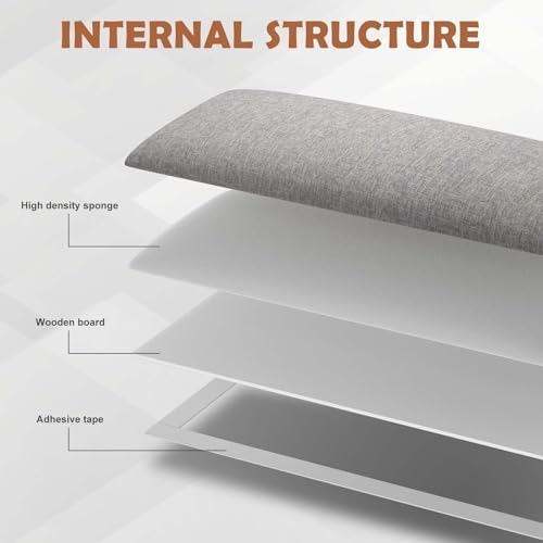IFNOW Wall Mounted Headboard, Peel and Stick Panels, Medium Gray - Image 5
