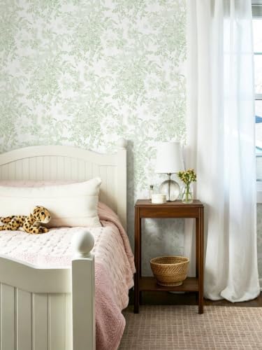 Heroad Green Floral Wallpaper Peel and Stick Wallpaper Flower Contact Paper - Image 6
