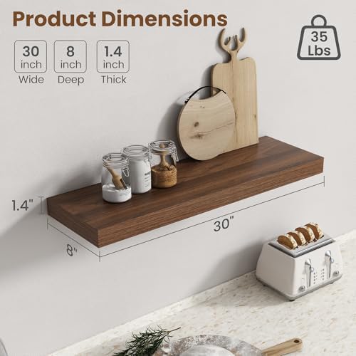 30 Inch Floating shelves for Wall, 8 Inch Deep, Invisible Brackets - Image 3