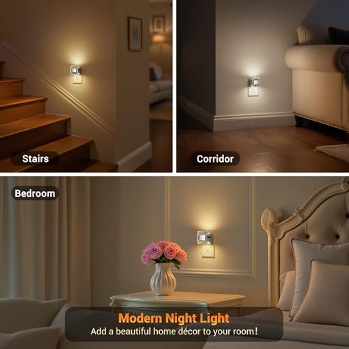 JandCase Night Light Sliver, Bubble Night Lights Plug into Wall Auto - Image 5