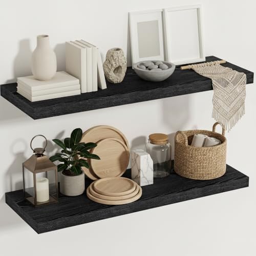 Vivelove Black Floating Shelves 36 Inch, 12 Inch Deep by VIVELOVE