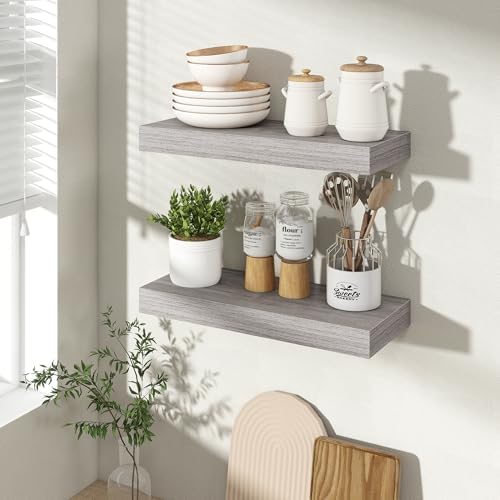 Acovy 16 Inch Floating Shelves for Wall 2 Pack, Wall Mounted Floating Shelf - Image 2