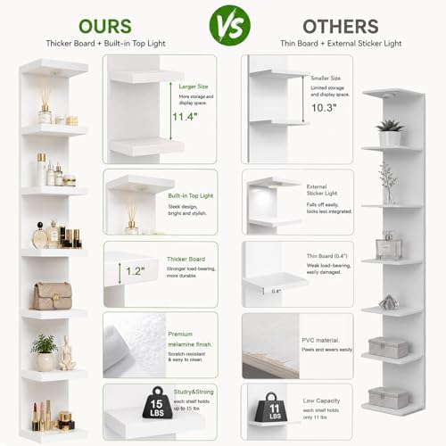 LitaEther Versatile 7 Tier Wall Shelf Unit, Display Floating Shelf - Image 4
