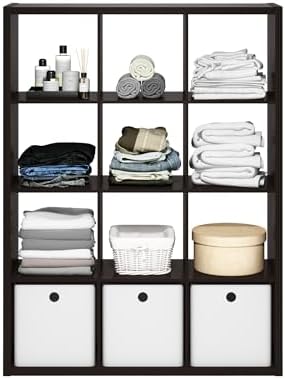 Furinno Cubicle 12-Cube Thick Frame Book Shelf, Open Back - Image 7