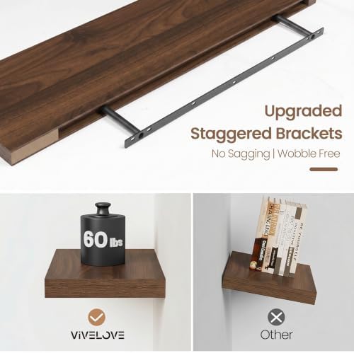 Vivelove Floating Shelves 9 inch Deep 55”Long Set of 2 - Image 4