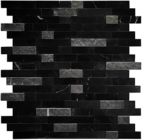 SUNWINGS 5-Sheet Peel and Stick Mosaic Natural 3D Stone Self Adhesive Marble by Sunwings