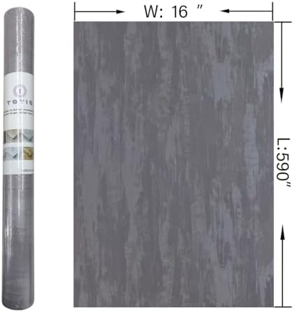 TOTIO Silver Grey Stained Plaster Contact Paper Smoky Gray Peel and Stick - Image 7
