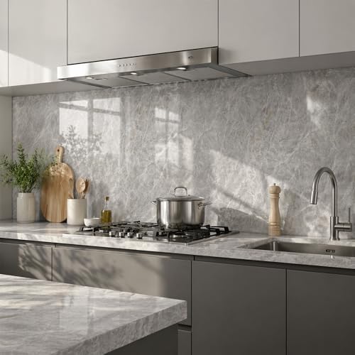 Grey Mist Marble Peel and Stick Wallpaper, 23.6 x 394 in - Image 7