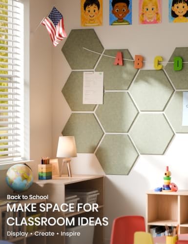 Fluxynara 12-Pack Hexagon Felt Bulletin Board Tiles - Image 5