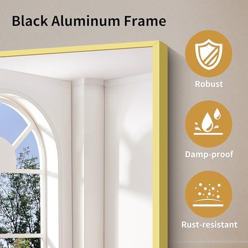 YIROMAN Bathroom Mirror 30"x36", Brushed Gold Bathroom Mirror - Image 5