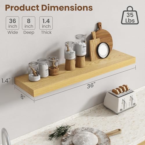 36 Inch Floating shelves for Wall, 8 Inch Deep, Invisible Brackets - Image 3