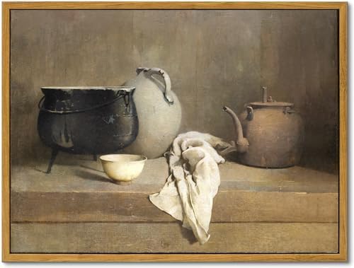 KBKBART Framed Wall Art, Still Life Vase Canvas Kitchen Painting 11x14inch by KBKBART