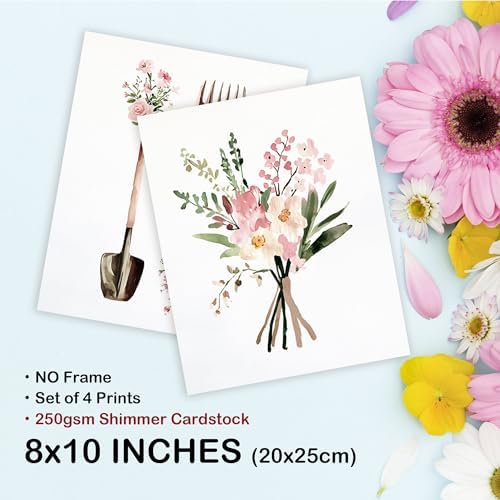 TLESKE Floral Flower Spring Gardening Posters Prints Unframed 8x10 Set of 4 - Image 7