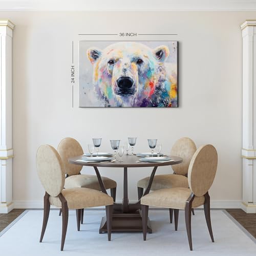 Abstract Bear Wall Art Watercolor Banksy Pop Art Wall Decor Funny Bears Canvas - Image 5