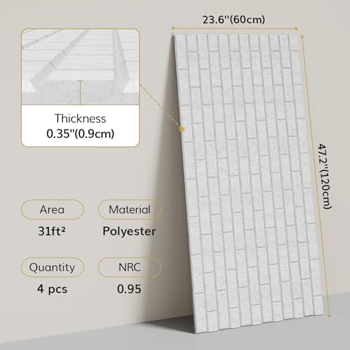 TONOR Brick Pattern Acoustic Panels, Wall Panels - Image 5