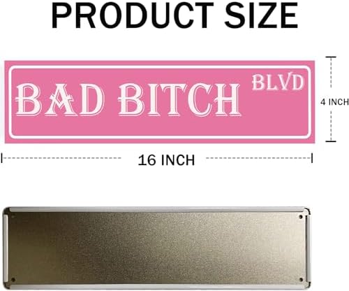 Pink Room Decor Bad Bitch Blvd Metal Tin Sign Funny Bitch Blvd Sign Street Signs - Image 2