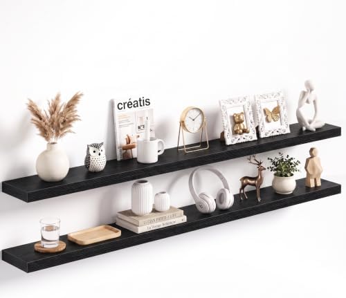 Acovy 72x8in Floating Shelves 2 Pack, Wall Mount Display Shelf by Acovy