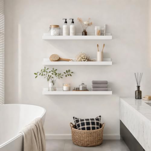 24inch Long Floating Shelves for Wall Decor, 3-Set Shelves - Image 2