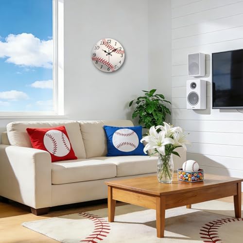 peacoblue Baseball Wall Clocks Battery Operated - Image 3