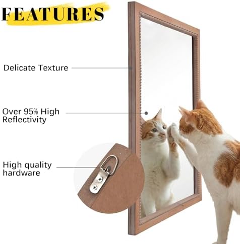 Wood Mirror, 22x30" Rectangular Farmhouse Vanity Boho Bathroom Wall Mirrors - Image 5