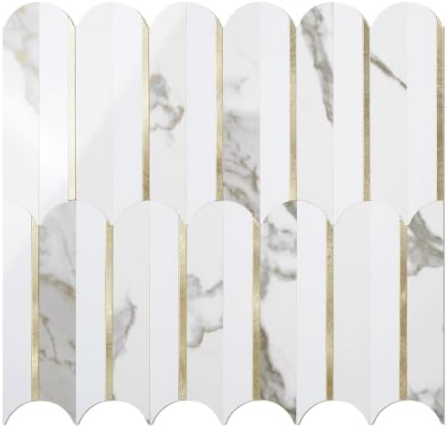 Vamos Tile Peel and Stick Backsplash Seamless Tile, Fish Scale by VamosTile