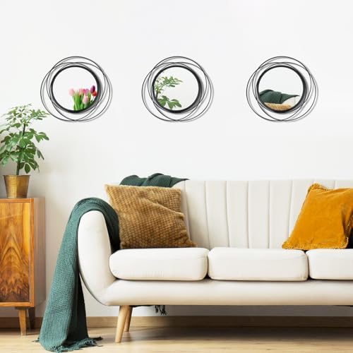 3 Set Sunburst Round Mirrors for Wall Decor Bedroom Bathroom - Image 2