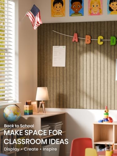 Bumusty 48"x 36" Large Felt Bulletin Board Tiles, Olive Brown - Image 5