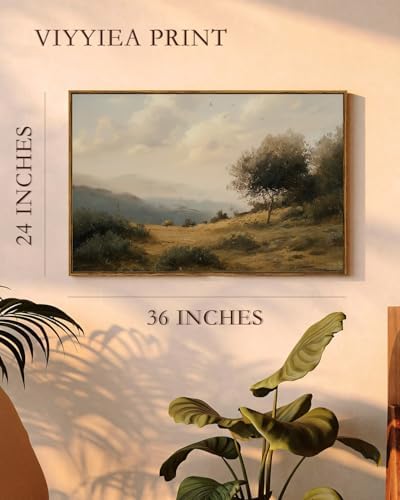 VIYYIEA Large Framed Landscape Canvas Wall Art, 24x36 Inch, Quiet Mountains - Image 4