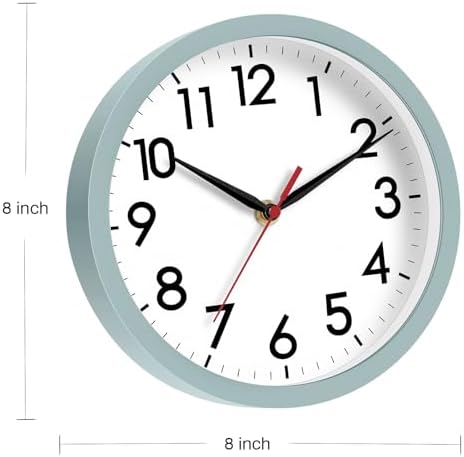 AKCISOT 8 Inch Wall Clock, Silent Battery Operated Analog Clock - Image 2