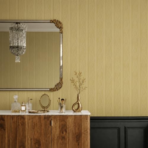JiffDiff Khaki 3D Embossed Textured Peel Stick Wallpaper 17.3"x800" - Image 6
