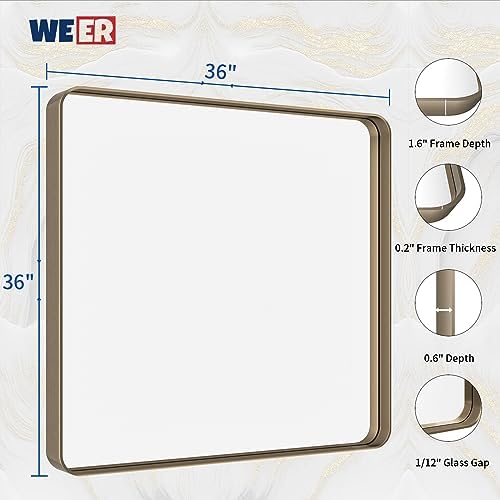WEER Bronze Bathroom Vanity Mirror 36X36 Inch - Image 6