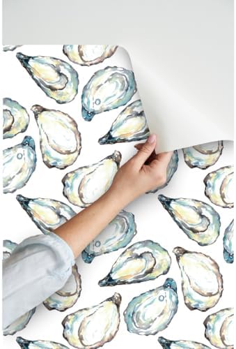 Spoonflower Coastal Watercolor Peel and Stick Wallpaper - Image 3