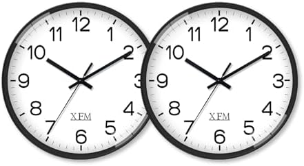 XFM 2 Pieces Modern Small Wall Clocks Battery Operated 8 Inch by XFMWallClock