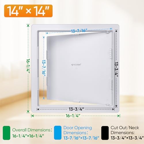 TICONN 14" x 14" Access Panel for Drywall, ABS Wall Hole Cover, Access Door - Image 2