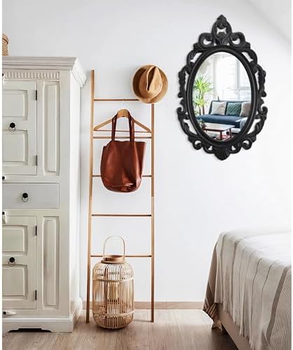 Black Wall Mirror Baroque Style Vintage Oval Mirrors - Image 5