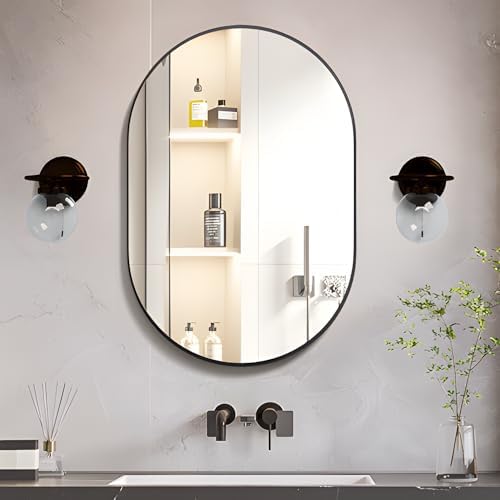 Oval Bathroom Mirror Capsule Wall Vanity Mirror, Large Modern Mirror - Image 6