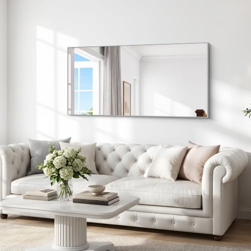 BONEWEI Silver Bathroom Mirror, 30x60 inch Wall Mirror - Image 6