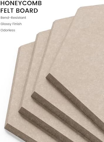 Fluxynara 8-Pack Hexagon Felt Bulletin Board Tiles - Image 3