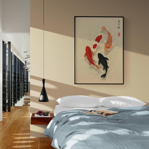 Japanese Koi Fish Black Framed Poster Minimalist Asian Wall Art 20x30 inch - Image 7